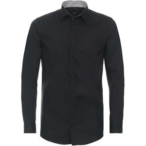 Venti Body Fit Overhemd ML7 (72CM+) zwart