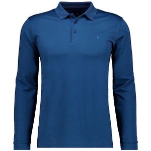 RAGMAN Soft Knit Poloshirt lange mouw donkerblauw, Effen