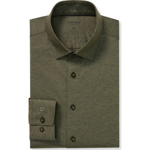 OLYMP Luxor 24/Seven Jersey shirt groen, Effen