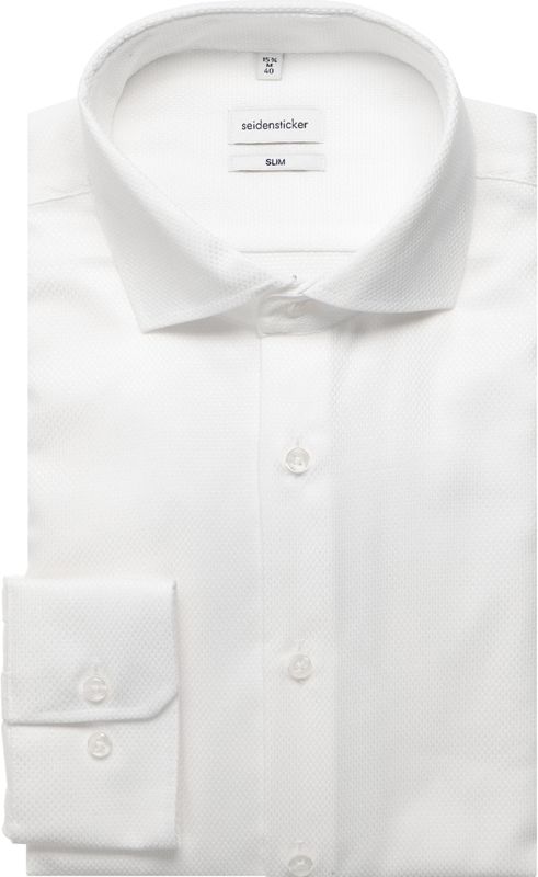 Slim fit zakelijk overhemd met structuurmotief