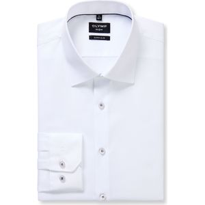OLYMP No. Six Overhemd wit, Faux-uni