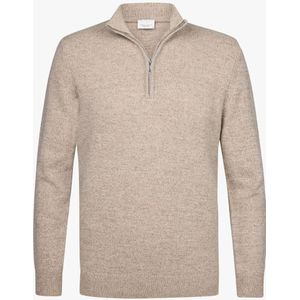 Profuomo - Half Zip Pullover - Beige - Wol Blend