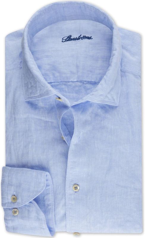 Stenströms - Lichtblauw - Overhemd - Linnen - Slim Fit