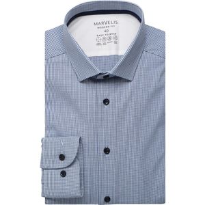 Marvelis Performance Overhemd marine/wit, Ruit
