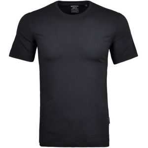 RAGMAN Soft Knit Regular Fit T-Shirt ronde hals zwart, Effen