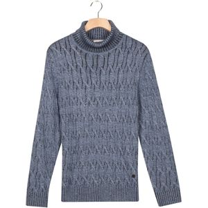Thomas Maine Trui blauw, Cable knit