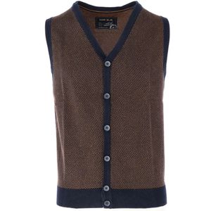 Marvelis - Casual - Gebreid Vest - Bamboe - Borduurpatroon