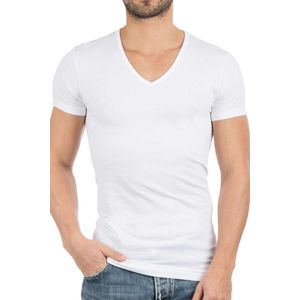 Alan Red Dean Slim Fit T-Shirt V-hals Dubbel pak wit, Effen