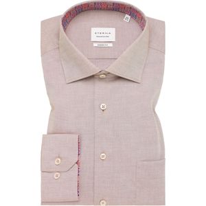 ETERNA Overhemd beige-bruin, Effen