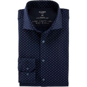 OLYMP No. Six 24/Seven Dynamic Flex Super Slim Jersey shirt marine/blauw, Motief