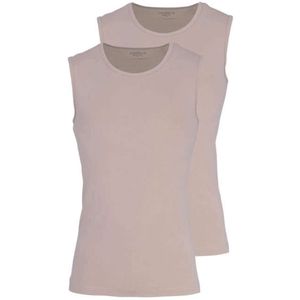 Marvelis T-Shirt ronde hals Dubbel pak caramel, Effen