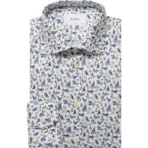 ETON Overhemd blauw, Bedrukt