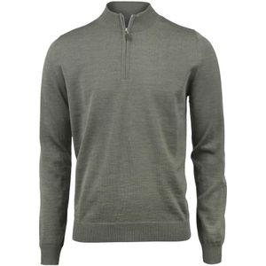 Stenströms Half-Zip Sweater groen, Effen