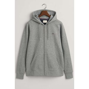 Vest GANT Men Shield Full Zip Hoodie Grey Melange