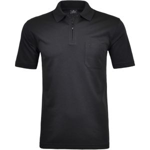 RAGMAN Softknit Polo shirt Korte mouw zwart