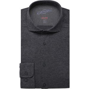 Pure Functional Slim Fit Jersey shirt grijs/blauw, Pied De Poule