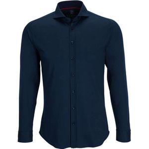 Desoto Slim Fit Jersey shirt Marine, Effen