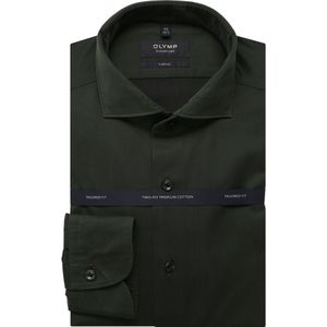 OLYMP SIGNATURE - Casual Overhemd - Olijfgroen - Tailored Fit - Cutaway