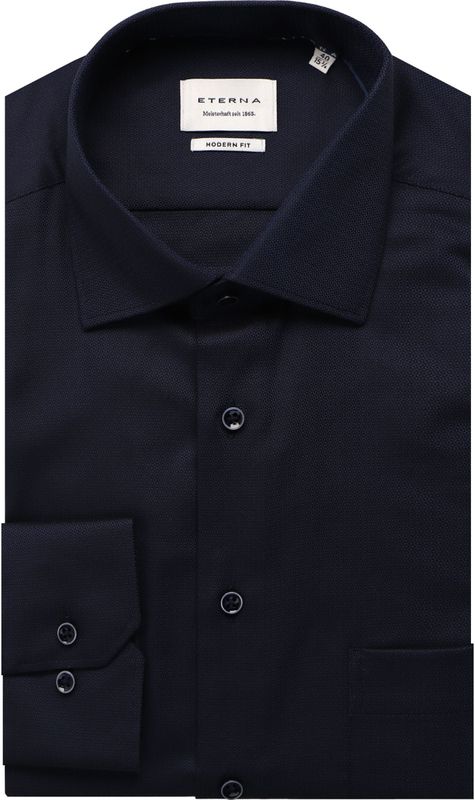 ETERNA Overhemd marine, Gestructureerd