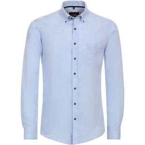 Casa Moda Casual Casual Fit Linnen hemd blauw, Effen