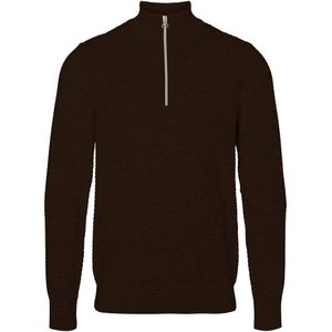 Kronstadt Carlo Sweatshirt ritssluiting bruin, Effen