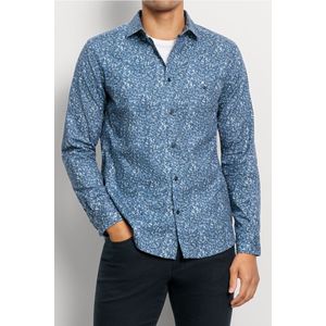OLYMP Casual Overhemd marine, Bedrukt