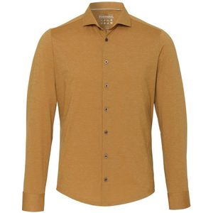 Pure Functional Slim Fit Jersey shirt donkergeel, Effen