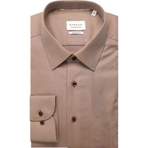 Overhemd - Beige - Katoen - Strijkvrij - Kentkraag - Lange Mouwen