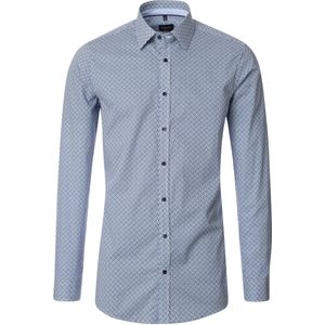 Venti Overhemd blauw, Bedrukt