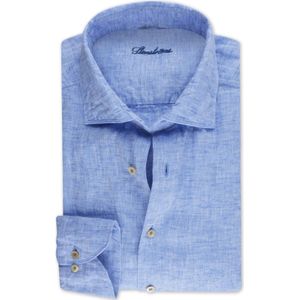 Stenströms - Casual Linnen Overhemd - Blauw - Lange Mouw - 100% Linnen