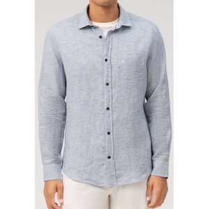 OLYMP Casual Linnen Overhemd marine, Gestreept