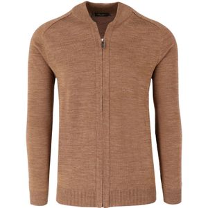 MAERZ Classic Fit Cardigan bruin, Effen