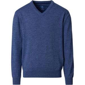 Redmond Casual Trui V-hals blauw, Effen