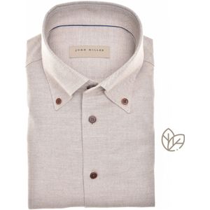 John Miller - Overhemd - Lichtbruin - 100% Katoen - Tailored Fit