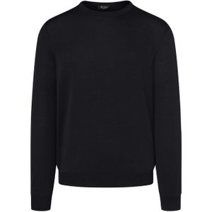 MAERZ Superwash Trui ronde hals zwart, Effen