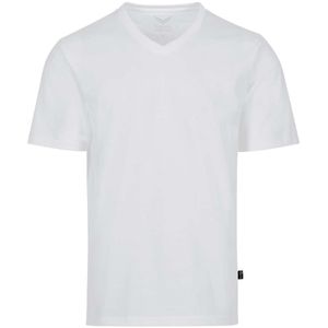 TRIGEMA Comfort Fit T-Shirt V-hals wit, Effen