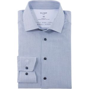 OLYMP Luxor 24/Seven Dynamic Flex Modern Fit Overhemd lichtblauw/wit, Fijne strepen