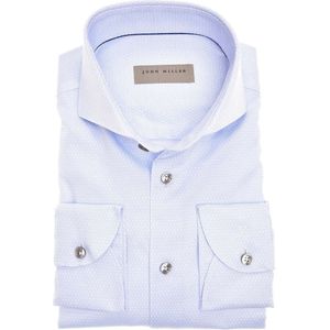 John Miller Tailored Fit Overhemd lichtblauw, Motief