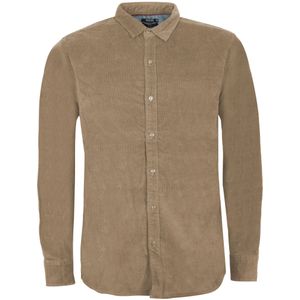 Indicode ribfluwelen overhemd beige, Effen