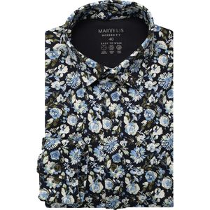 Marvelis Performance Jersey shirt marine, Bloemen