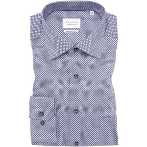 ETERNA Overhemd middenblauw, Bedrukt