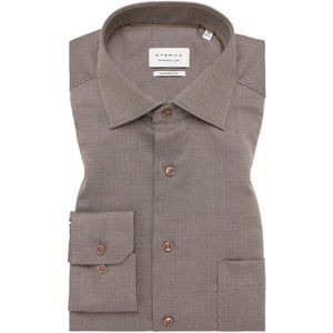 ETERNA Overhemd beige-bruin, Gestructureerd