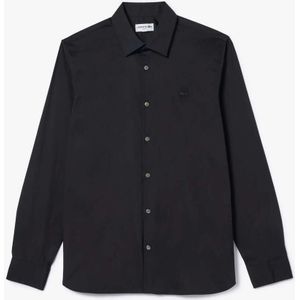 Lacoste Overhemd zwart, Effen