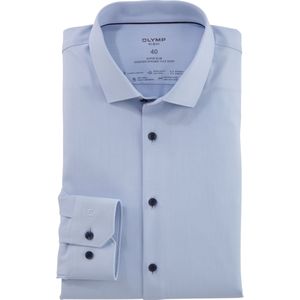 OLYMP No. Six 24/Seven Overhemd blauw, Effen