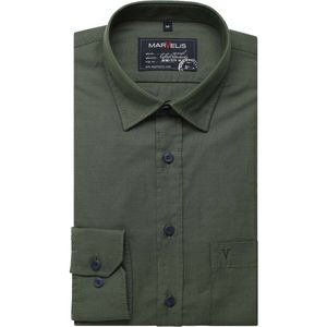 Marvelis Casual Modern Fit Overhemd donkergroen, Effen