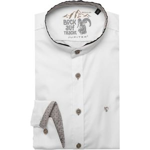 Jupiter Traditioneel overhemd wit, Effen