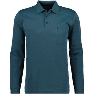 RAGMAN Poloshirt lange mouw donkergroen, Effen