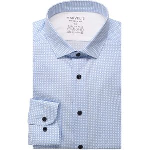Marvelis Performance Overhemd blauw/wit, Motief