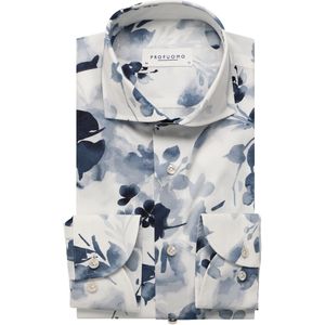 Profuomo Overhemd wit, Bloemen