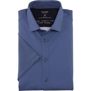 OLYMP Level Five 24/Seven Dynamic Flex Body Fit Jersey shirt blauw/wit, Motief